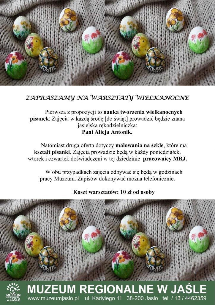 warsztaty wielkanocne 2020 w muzeum regionalnym w jaŚle