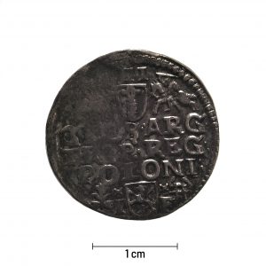 0280 Zbiory numizmatyczne St. Kadyiego; Zygmunt III Waza (1595); trojak koronny(1) - rewers