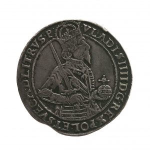 0467 Zbiory numizmatyczne St. Kadyiego; Władysław IV Waza (1633); talar toruński – awers