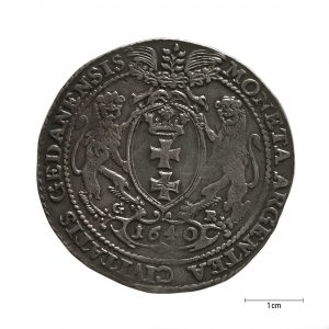 0473 Zbiory numizmatyczne St. Kadyiego; Władysław IV Waza (1640); talar gdański – rewers