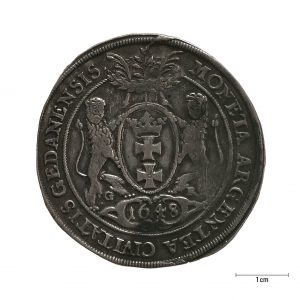 0475 Zbiory numizmatyczne St. Kadyiego; Władysław IV Waza (1648); talar gdański – rewers