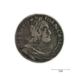 0519 Zbiory numizmatyczne St. Kadyiego; Jan Kazimierz (1652); ort koronny– awers