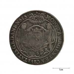 0571 Zbiory numizmatyczne St. Kadyiego; Jan Kazimierz (1649); półtalar gdański– rewers