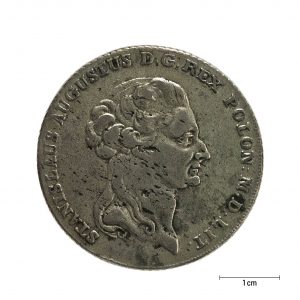 0739 Zbiory numizmatyczne St. Kadyiego; Stanisław August (1794); talar 6 złotowy – awers