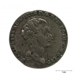 0740 Zbiory numizmatyczne St. Kadyiego; Stanisław August (1795); talar 6 złotowy – awers