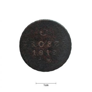 0764 Zbiory numizmatyczne St. Kadyiego; Księstwo Warszawskie (1812); trojak- rewers