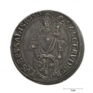 0928 Zbiory numizmatyczne St. Kadyiego; Talar arcybiskupi Salzburg (1623); awers