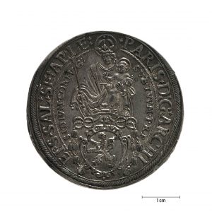 0928 Zbiory numizmatyczne St. Kadyiego; Talar arcybiskupi Salzburg (1623); rewers