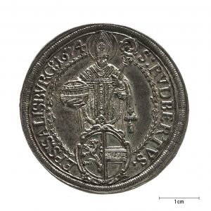 0930 Zbiory numizmatyczne St. Kadyiego; Talar arcybiskupi Salzburg (1674); awers
