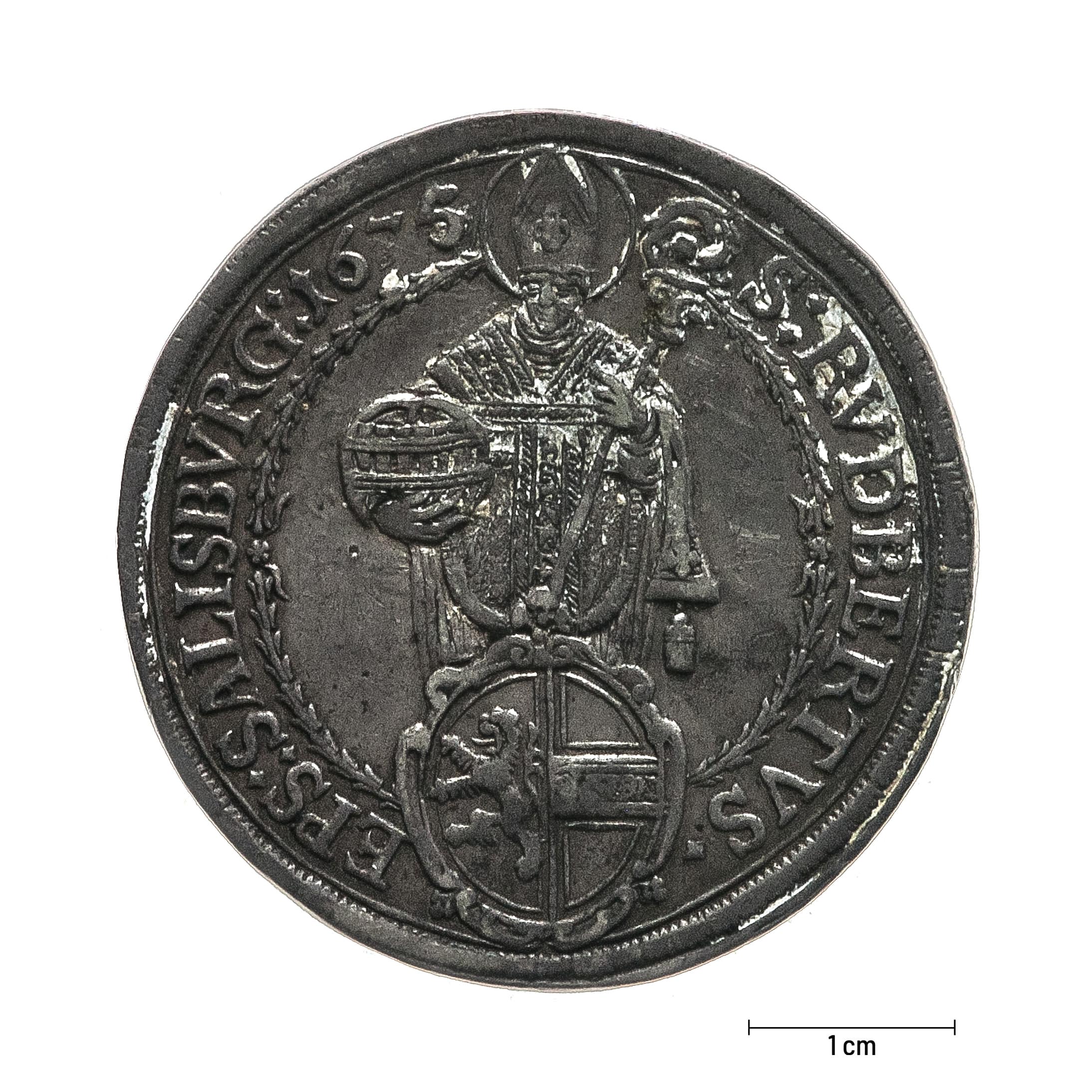 0931 Zbiory numizmatyczne St. Kadyiego; Talar arcybiskupi Salzburg (1675); awers