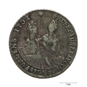 0932 Zbiory numizmatyczne St. Kadyiego; Talar arcybiskupi Salzburg (1761); awers