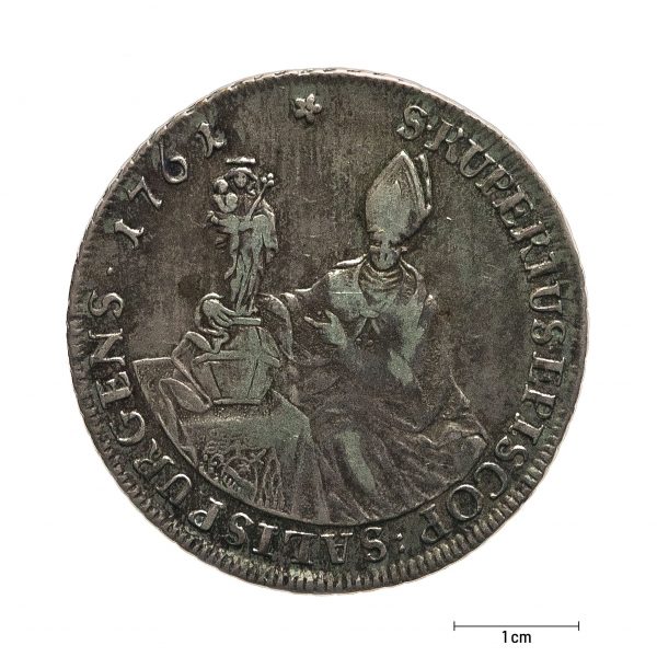 0932 Zbiory numizmatyczne St. Kadyiego; Talar arcybiskupi Salzburg (1761); awers