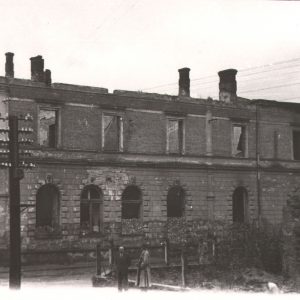 102 AF Jasło ruiny, Hotelu Krakowskiego widok od ul. Kościuszki 1945 r.