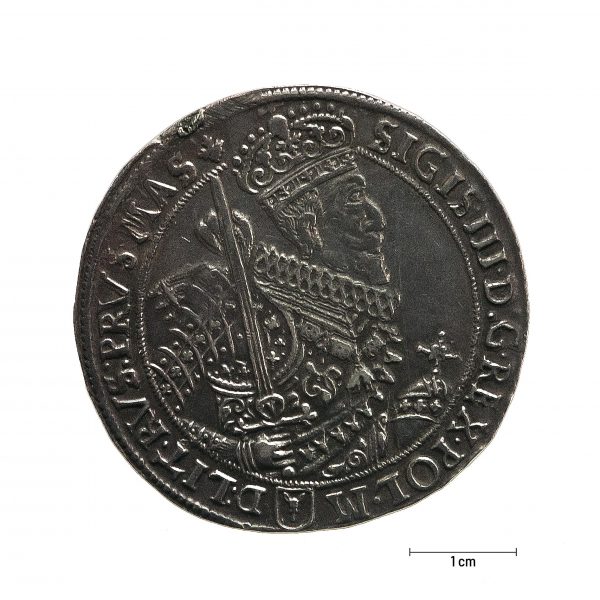 1028 Zbiory numizmatyczne St. Kadyiego; Zygmunt III Waza (1628); talar koronny – awers