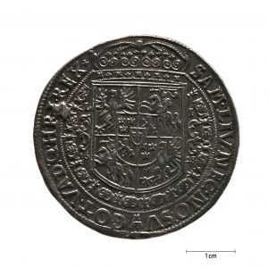 1028 Zbiory numizmatyczne St. Kadyiego; Zygmunt III Waza (1628); talar koronny – rewers
