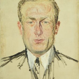 2142 AH autor Ignacy Pinkas, Szkic do portretu, olej dykta, 27 x 22 cm.