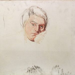 2323 AH autor Ignacy Pinkas, Studium głowy kobiecej, olej dykta, 50 x 60, fot