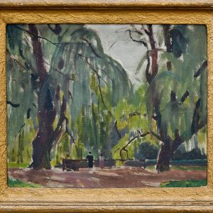 2410 AH autor Ignacy Pinkas, W parku Praga czeska, 1924, olej dykta, 22x27, fot. MSz