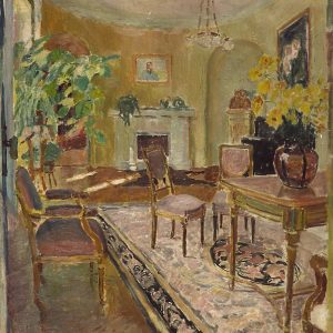 2411 AH autor Ignacy Pinkas, Salonik w Sulejówku, 1925, olej dykta, 70x60, fot