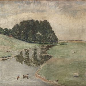 2414 AH autor Ignacy Pinkas, Pejzaż, olej dykta, 58x49, fot