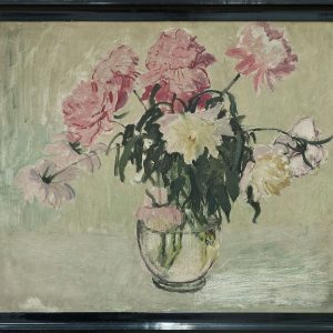 2417 AH autor Ignacy Pinkas, Piwonie, lata 30-te, olej dykta, 76x65, fot. MSz