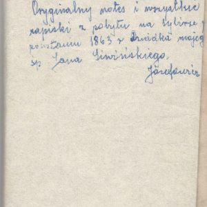 2418 AHSiD – Fragmenty z pamiętnika Jana Siwińskiego, powstańca styczniowego i sybiraka.