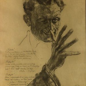 2438 AH autor Ignacy Pinkas, Autoportret, węgiel,66x50, fot