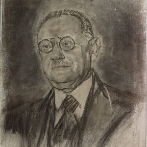 2499 AH autor Ignacy Pinkas, Szkic do portretu Tadeusza Epsteina, ok. 1920, węgiel, 50x40, fot