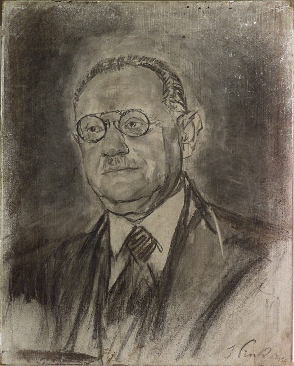 2499 AH autor Ignacy Pinkas, Szkic do portretu Tadeusza Epsteina, ok. 1920, węgiel, 50x40, fot