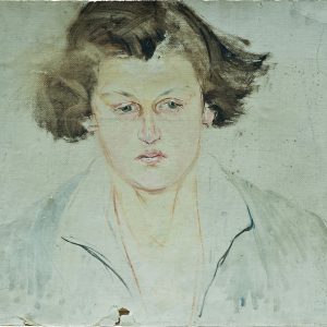 2538 AH autor Ignacy Pinkas, Studium głowy, olej tektura, 38x49, fot. MSz