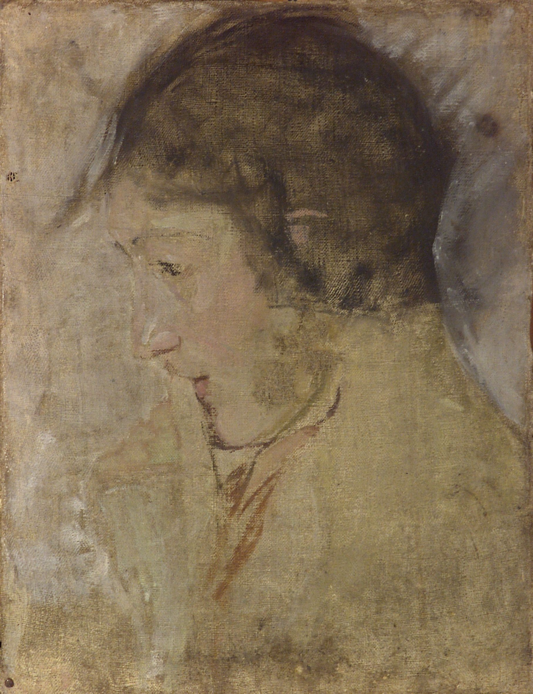 2682 AH autor Ignacy Pinkas, Portret głowy kobiecej, przed 1914, olej płótno, 44x34, fot