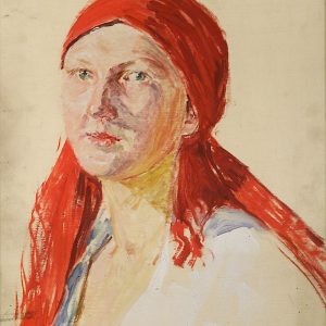 2711 AH autor Ignacy Pinkas, Chłopka, olej dykta, 49x35, fot