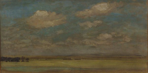 2760 AH autor Ignacy Pinkas, Pejzaż, ok. 1918, olej dykta, 26x50,7, fot