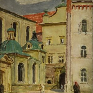 2761 AH autor Ignacy Pinkas, Wejście na dziedzinien wawelski, olej dykta, 27x22, fot