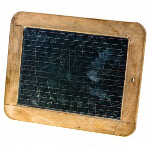 2819 Etnografia - Tabliczka szkolna, XIX w., pochodzenie rodzime, wys. 22,5 cm, szer. 17,5 cm, gł. 0,7 cm