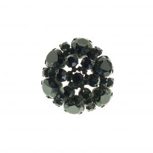 3313 AH biżuteria patriotyczna, brosza z czarnego szkła, XIX w.