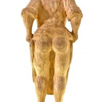 3360 Etnografia - Spór o miedzę, rzeźba drewniana autorstwa Adama Rąpały z Jasła, 2018 r., wys. 32 cm, szer. 12 cm, gł. 10,5 cm - obrazek 2