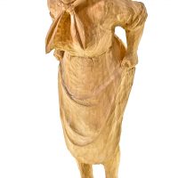 3360 Etnografia - Spór o miedzę, rzeźba drewniana autorstwa Adama Rąpały z Jasła, 2018 r., wys. 32 cm, szer. 12 cm, gł. 10,5 cm - obrazek 3