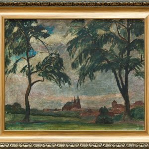 3499 AH autor Ignacy Pinkas, Kościół św, Wita w Pradze, 1924-25, olej tektura, 52x62, fot. MSz