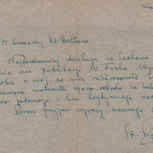 3637 AHSiD – List Stanisława Pigonia do ks. Franciszka Solarza, 1948 r.