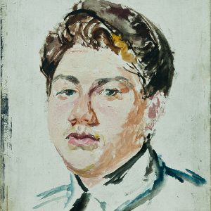 3695 AH autor Ignacy Pinkas, Szkic do portrety Włądysława Sergiusza Kazanowicza, lata 30-te, olej dykta akwarela, 27x22, fot. MSz