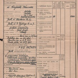4088 AHSiD – Kwestionariusz dotyczący szkód wojennych Kazimierza Krajewskiego, 1945 r.