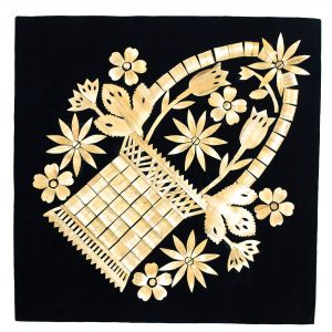 421 Etnografia - Wycinanka ze słomy, powiat jasielski, 1970 r., wys. 41 cm, szer. 42 cm