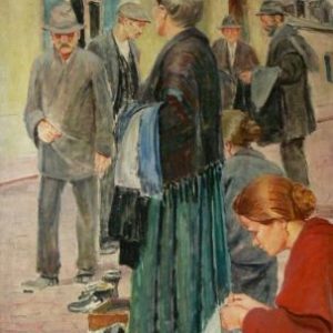 4884 AH autor Ignacy Pinkas, Targ, olej na sklejce, 134,5 x 92, fot. Desa