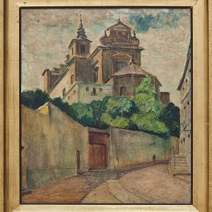 5171 AH autor Ignacy Pinkas, Kościół św. Anny na Mariensztacie, 1927-28, olej tektura, 69,5x59, fot. MSz