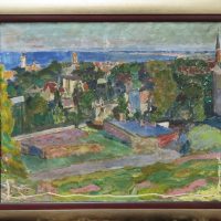 5455 AH, Jan Wodyński,  Sopot,  olej na płótnie, 52x64 cm.