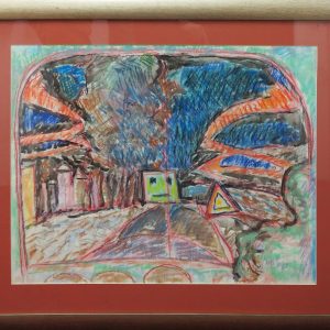 5475 AH, Jan Wodyński, Ulica, 67x78 cm., tech.mieszana