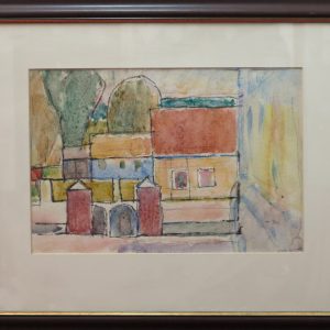 5490 AH, Jan Wodyński,  Domy, 45x55 cm, tech.mieszana.