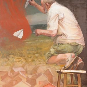 6235 AH, autor Piotr Betlej, Samoloty, 2018 r., olej na płótnie, 100 x 80 cm,