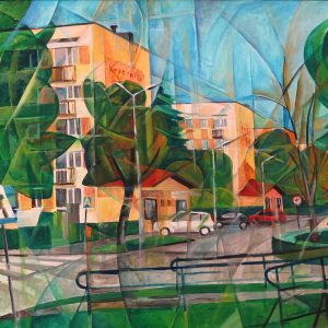 6440 AH, Jan Kukułka, Jasło, ul. Kopernika, 2017, akryl, 70 x 80 cm